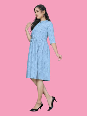 Db Fashion Xp Women Printed Anarkali Kurta(Blue)