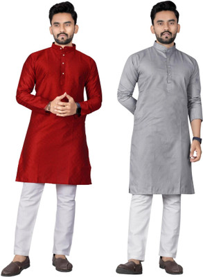 DHASU TRENDZ Men Solid Straight Kurta(Multicolor)