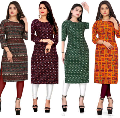 MIROSELLY CREATION Women Geometric Print, Printed Straight Kurta(Multicolor)