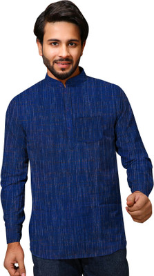 Priya Enterprises Men Self Design A-line Kurta(Blue)
