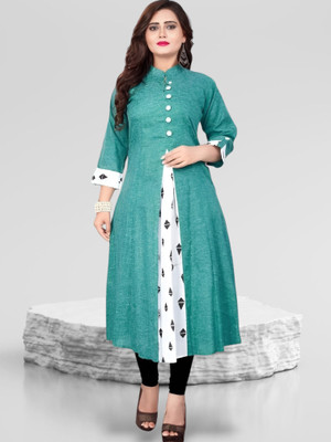 Suhani Fashion Women Printed A-line Kurta(Light Blue)