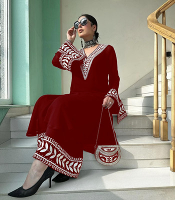 legacyethnic Embroidered Kurta, Trouser/Pant & Dupatta Set
