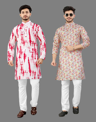 DHASU TRENDZ Men Printed Straight Kurta(Multicolor)