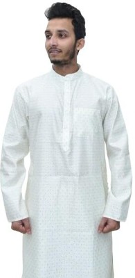 Alegantcasuals Men Chikan Embroidery Ethnic Dress Kurta(White)