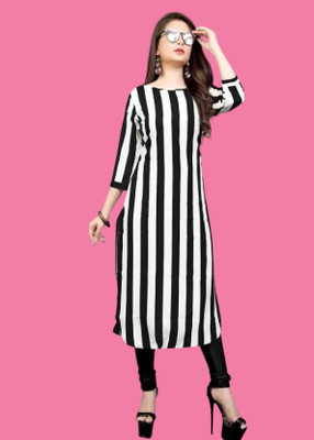 Maheshvi Women Printed A-line Kurta(Black)