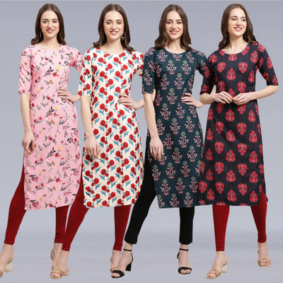 1 Stop Fashion Women Printed A-line Kurta(Multicolor)