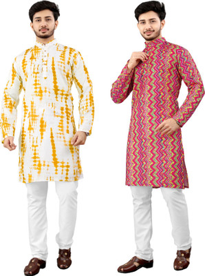 DHASU TRENDZ Men Printed Straight Kurta(Multicolor)