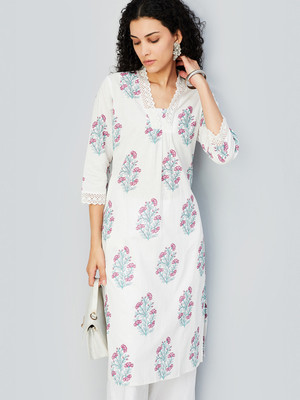 MAX Women Printed Straight Kurta(Multicolor)