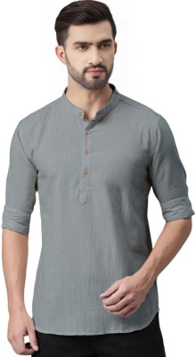 DiAsh Men Solid A-line Kurta(Grey)