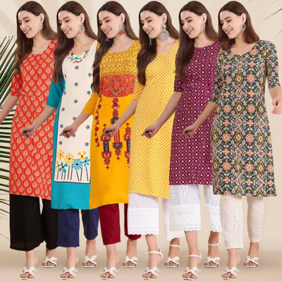 1 Stop Fashion Women Printed A-line Kurta(Multicolor)