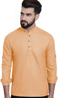 TrendiVastra Men Solid A-line Kurta(Orange)
