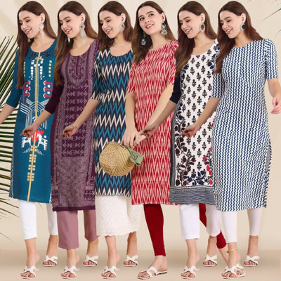 1 Stop Fashion Women Printed Ethnic Dress Kurta(Multicolor)