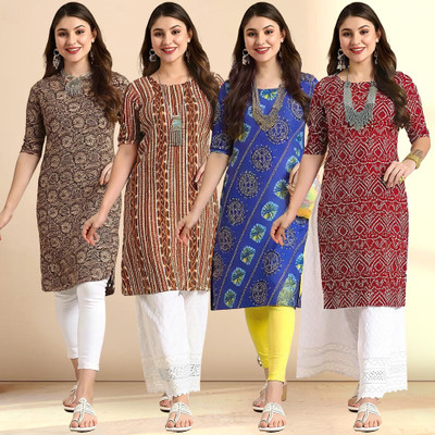 EthnicBasket Women Printed A-line Kurta(Multicolor)