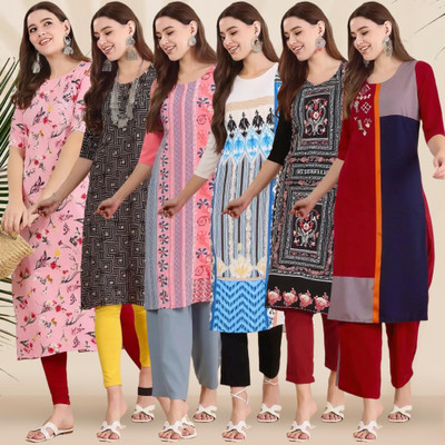 1 Stop Fashion Women Printed Straight Kurta(Multicolor)