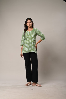 BHAWANA FASHION Women Printed Ethnic Dress Kurta(Green)