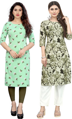 MARIDI FASHION Women Printed Straight Kurta(Multicolor)