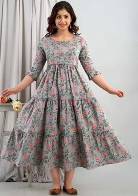 RIZA CREATION Anarkali Gown(Multicolor)