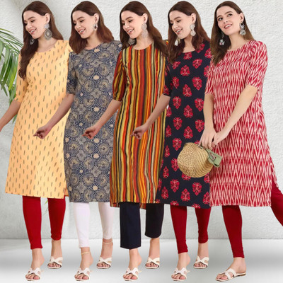 1 Stop Fashion Women Printed A-line Kurta(Multicolor)