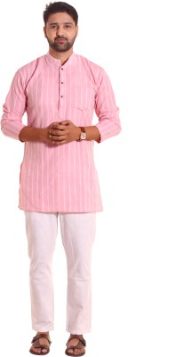 kiaz fashion Men Printed A-line Kurta(Pink)