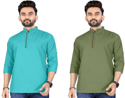 TRUST OUS Men Solid Straight Kurta(Multicolor)