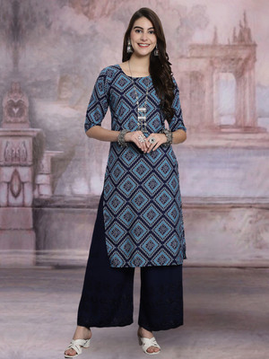 Moda Rapido Women Printed Straight Kurta(Multicolor)