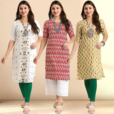 1 Stop Fashion Women Printed A-line Kurta(Multicolor)