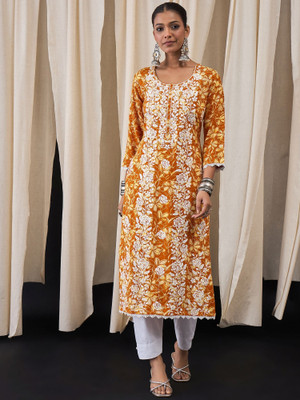 ANOUK Women Embroidered Straight Kurta(Multicolor)