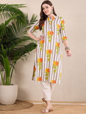 ANOUK Women Abstract Straight Kurta(Multicolor)