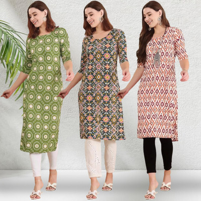 1 Stop Fashion Women Printed A-line Kurta(Multicolor)