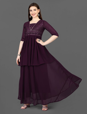 Siyu Creation Flared/A-line Gown(Purple)