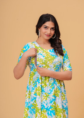 Tanisha Women A-line Multicolor Midi/Calf Length Dress