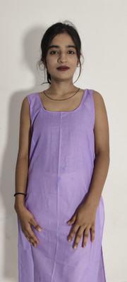 MOONDEO Women Solid A-line Kurta(Purple)