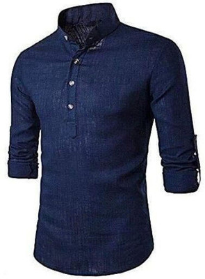 SR CREATION Men Solid Straight Kurta(Green)