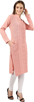 Blushh Collection Women Self Design Straight Kurta(Multicolor)