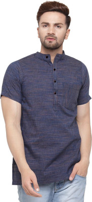 Aaryavar Men Printed Straight Kurta(Yellow)
