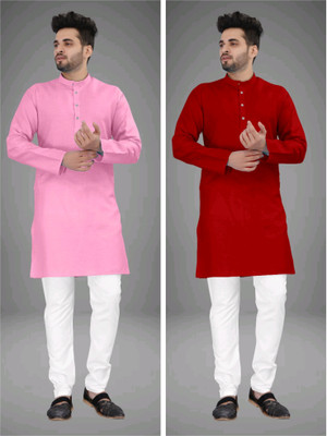 GRATITUDE ROCK Men Solid Straight Kurta(Multicolor)