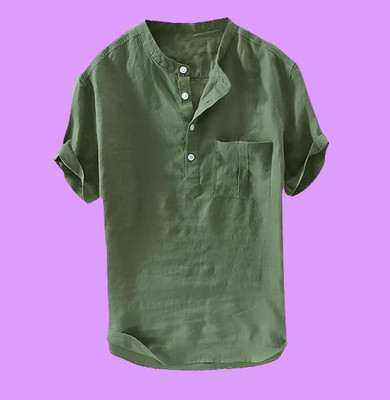 ZAKOD Men Solid Straight Kurta(Green)