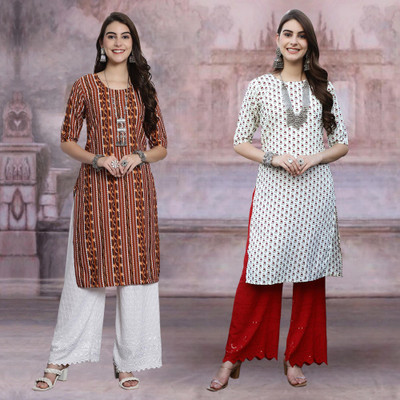 Moda Rapido Women Printed A-line Kurta(Multicolor)