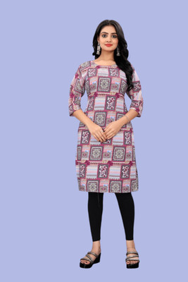 Tulsii Fab Women Printed Anarkali Kurta(Pink)
