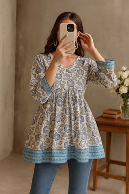 Arisu Creation Women Floral Print Flared Kurta(Multicolor)