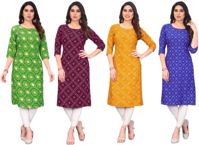 Hiral Women Printed Straight Kurta(Multicolor)