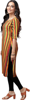 KALLAXI Women Striped A-line Kurta(Multicolor)