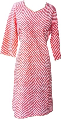 mk MADHUKRITI Women Printed Straight Kurta(Pink)