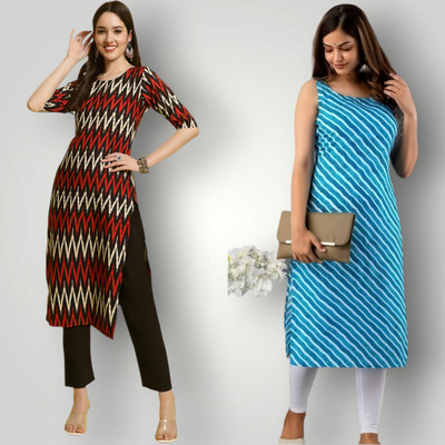 HouseOfCommon Women Self Design Straight Kurta(Multicolor)