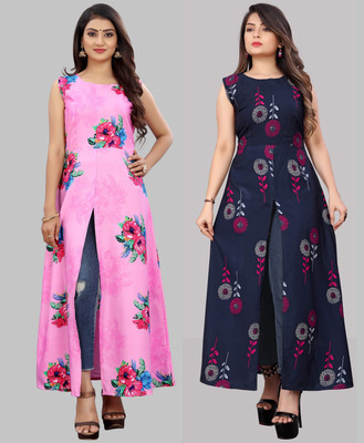maruti fab Women Maxi Multicolor Full Length Dress