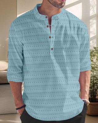 Nofilter Men Self Design Straight Kurta(Light Green)