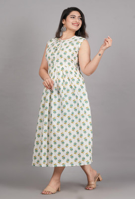 INSTA CRAFT Women Kalamkari Anarkali Kurta(White)