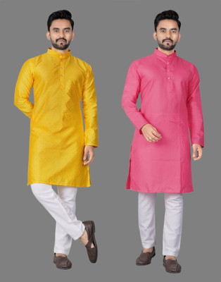 DHASU TRENDZ Men Solid Straight Kurta(Multicolor)