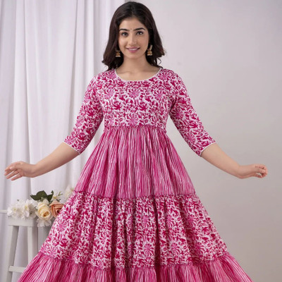 mahira Women Gown Pink Ankle Length Dress