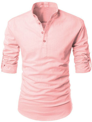 Vimal Star Men Solid A-line Kurta(Pink)